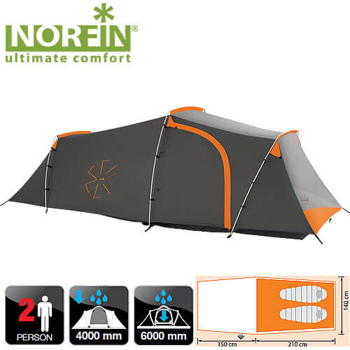 Палатка 2-х местная Norfin OTRA 2 ALU NS алюминиевые дуги